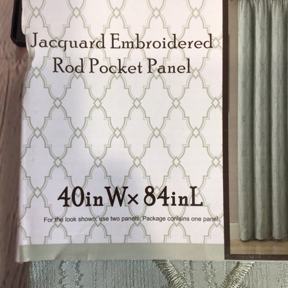 Jacquard Embroidered Rod Curtain Panel - 40” W x 84” L - Picture 2 of 4